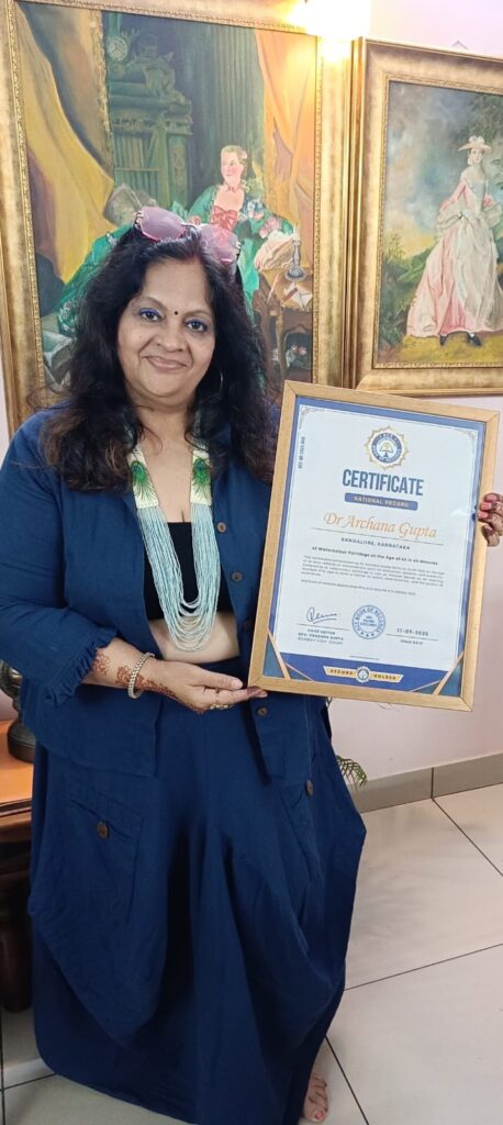 Dr. Archana Gupta from Bangalore Creates World Record — 62 Watercolour Paintings in 62 Minutes at Age 62