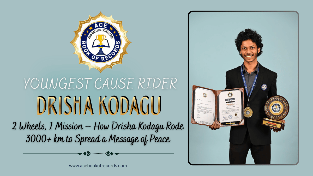 Youngest Cause Rider – Drisha Kodagu’s 3000+ Km Peace Ride