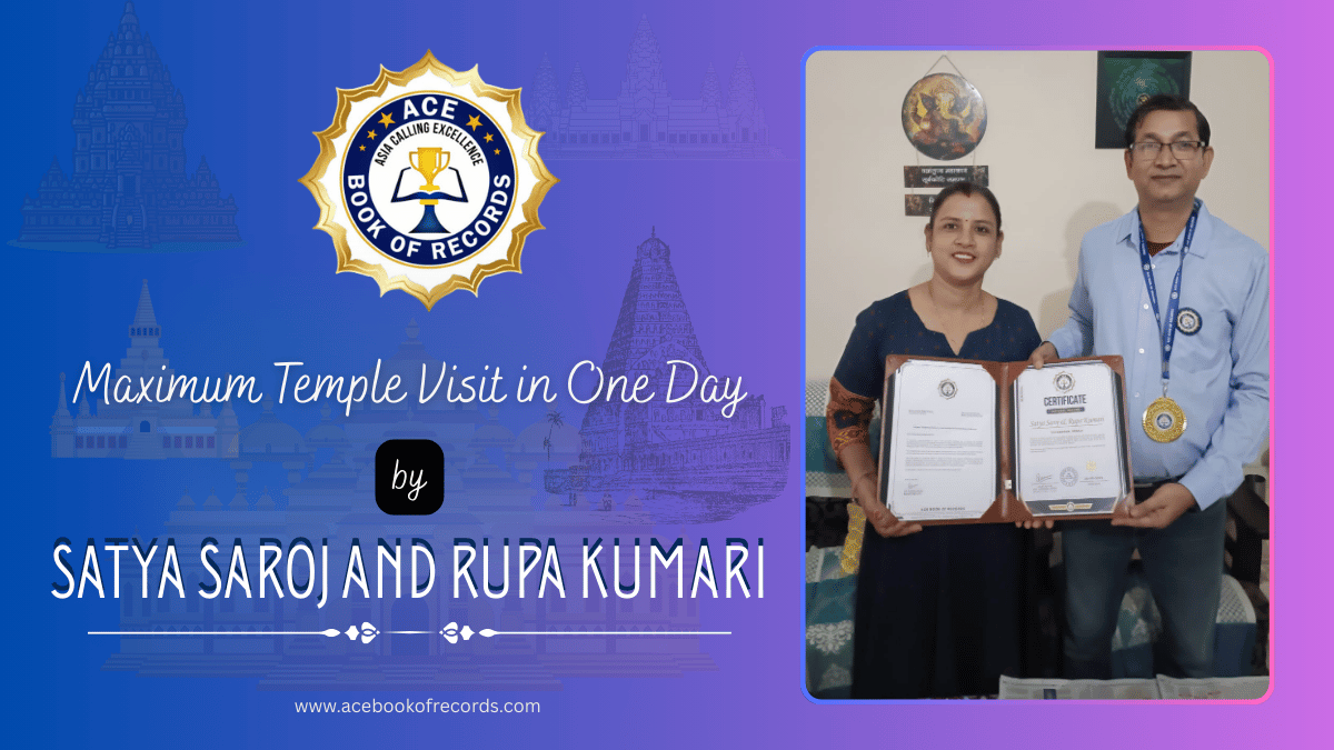 A powerful journey of faith as Satya Saroj and Rupa Kumari visit 84 temples in one day in Thiruvananthapuram, recorded by Ace Book of Records.