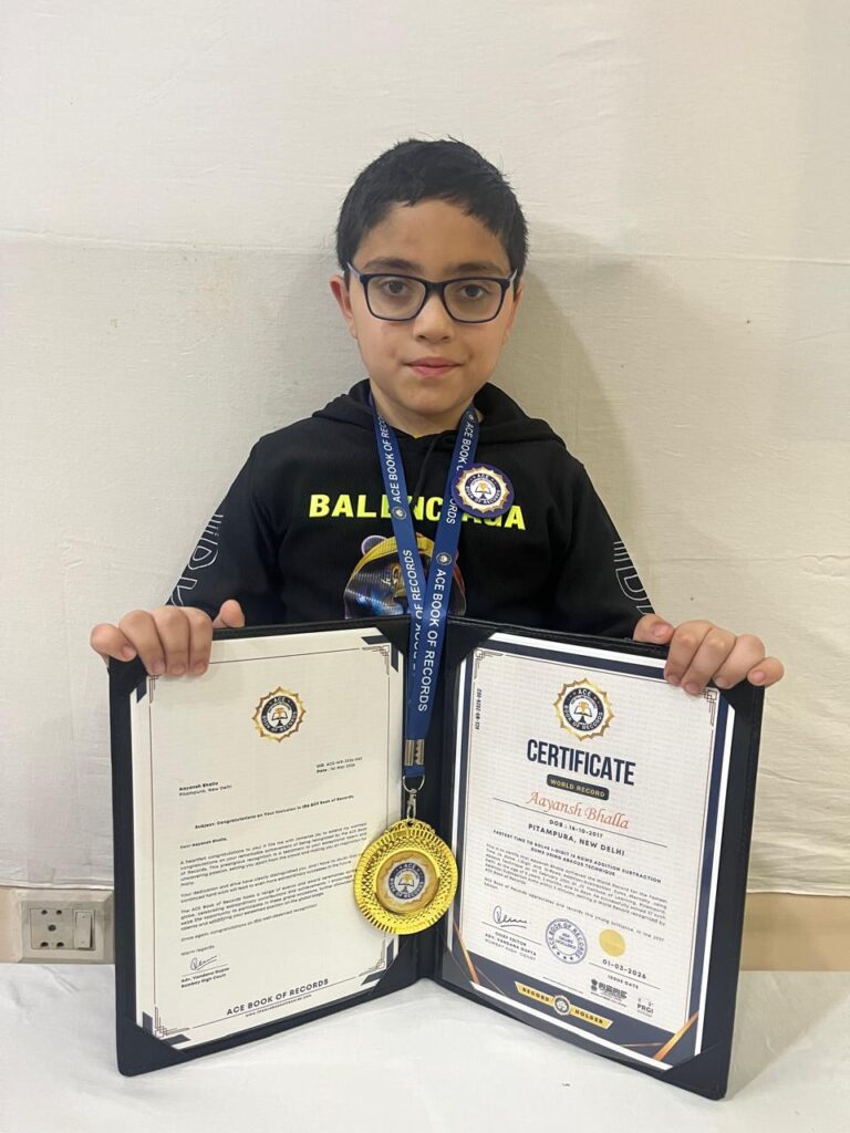 Aayansh Bhalla World Record