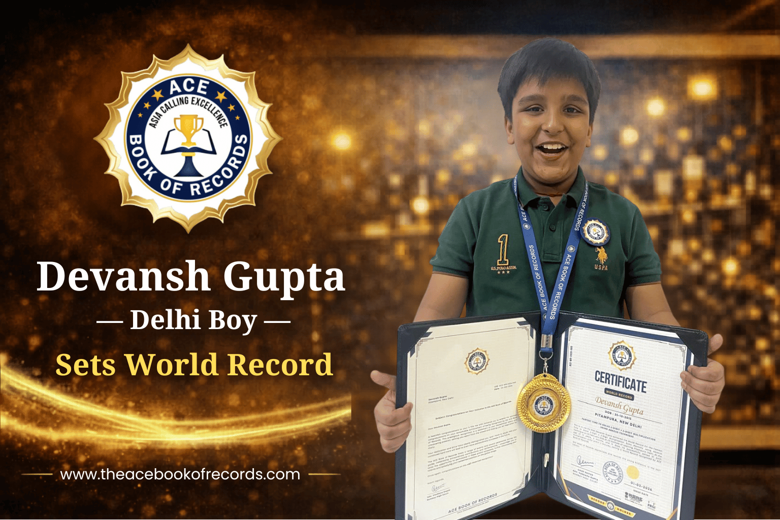 Devansh Gupta - Delhi Boy Sets World Record