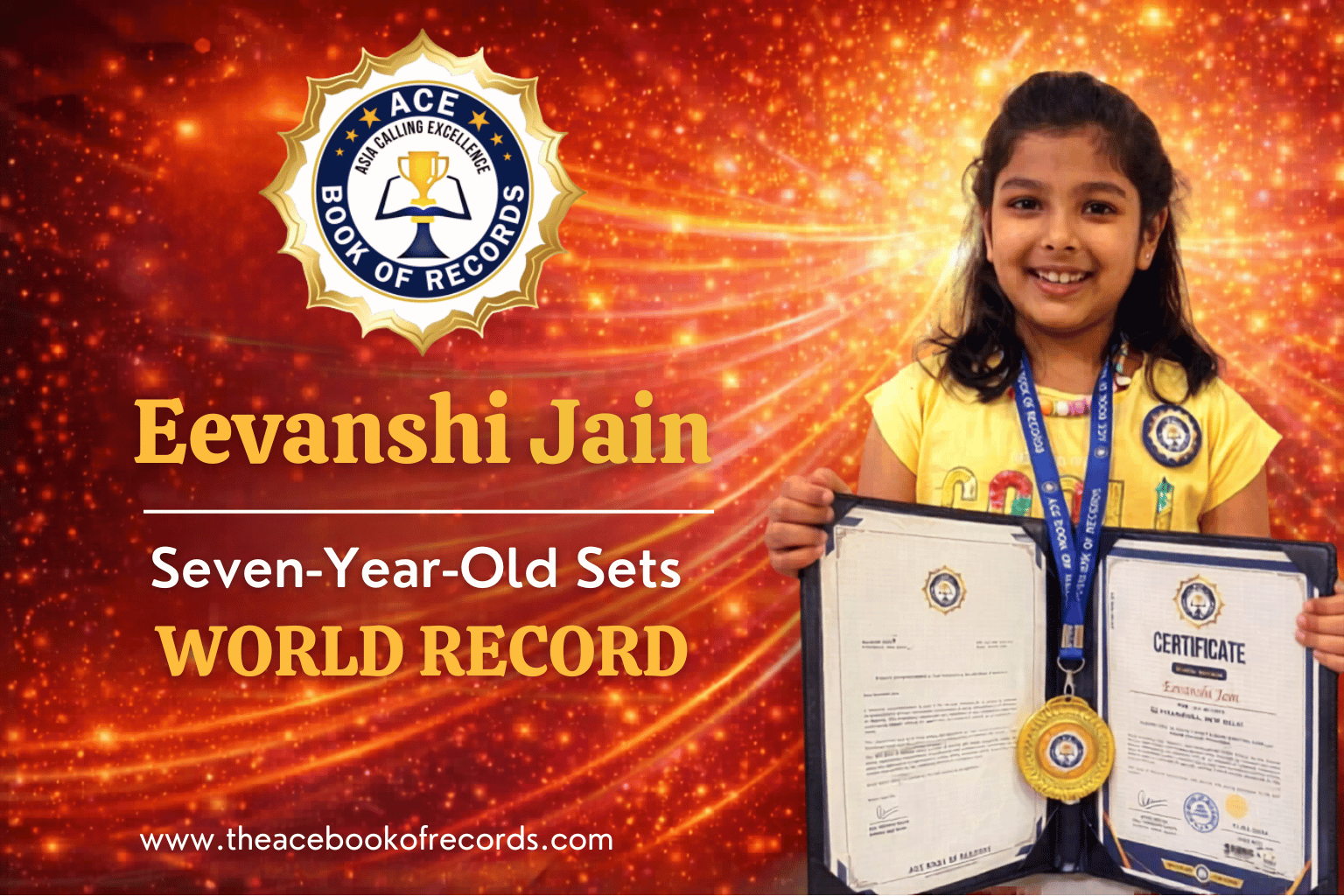 Eevanshi Jain Seven-Year-Old Sets World Record