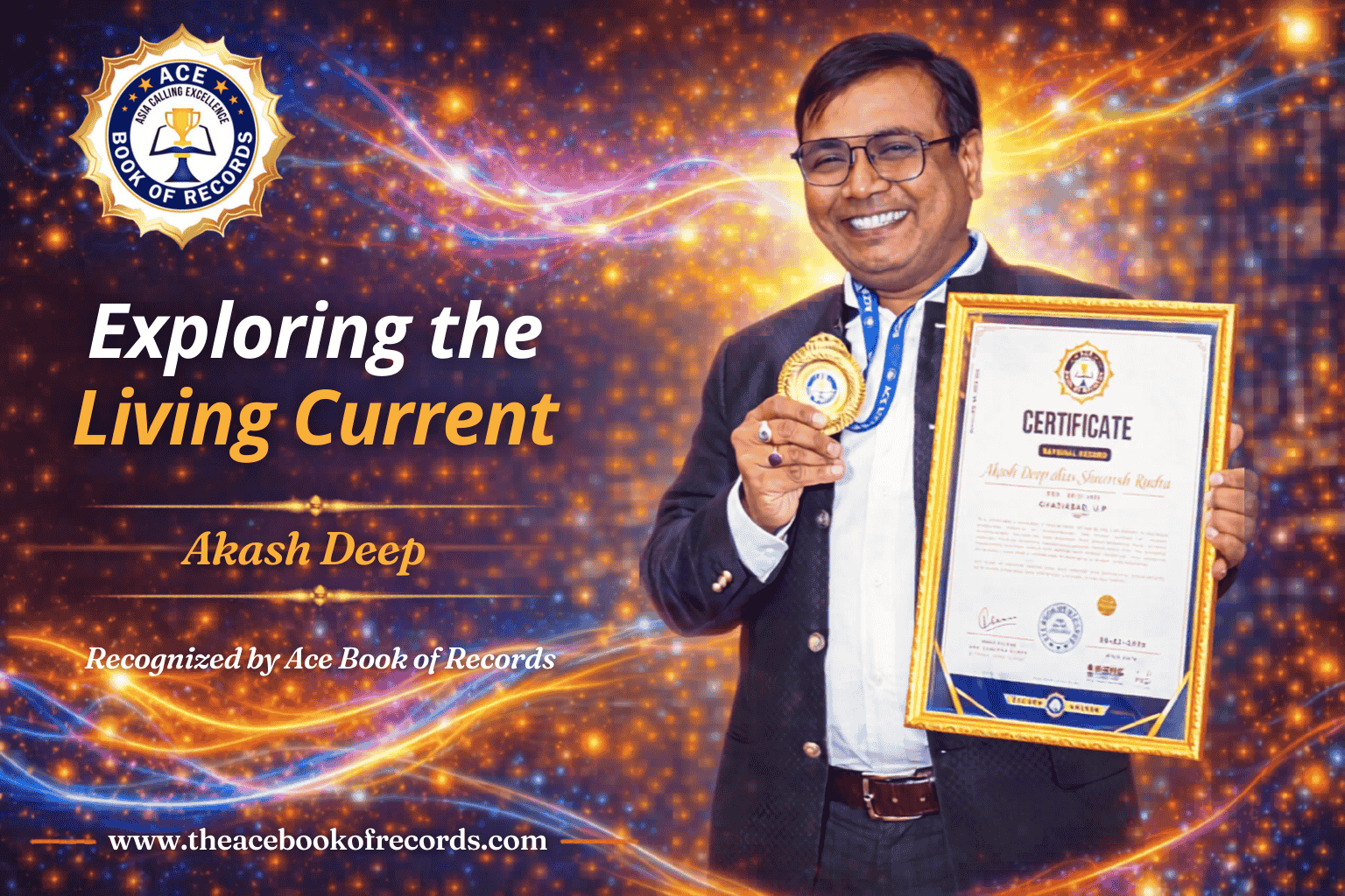 Discover Exploring the Living Current by Akash Deep featured in Ace Book Of Records, highlighting creativity, inspiration, and remarkable achievement.