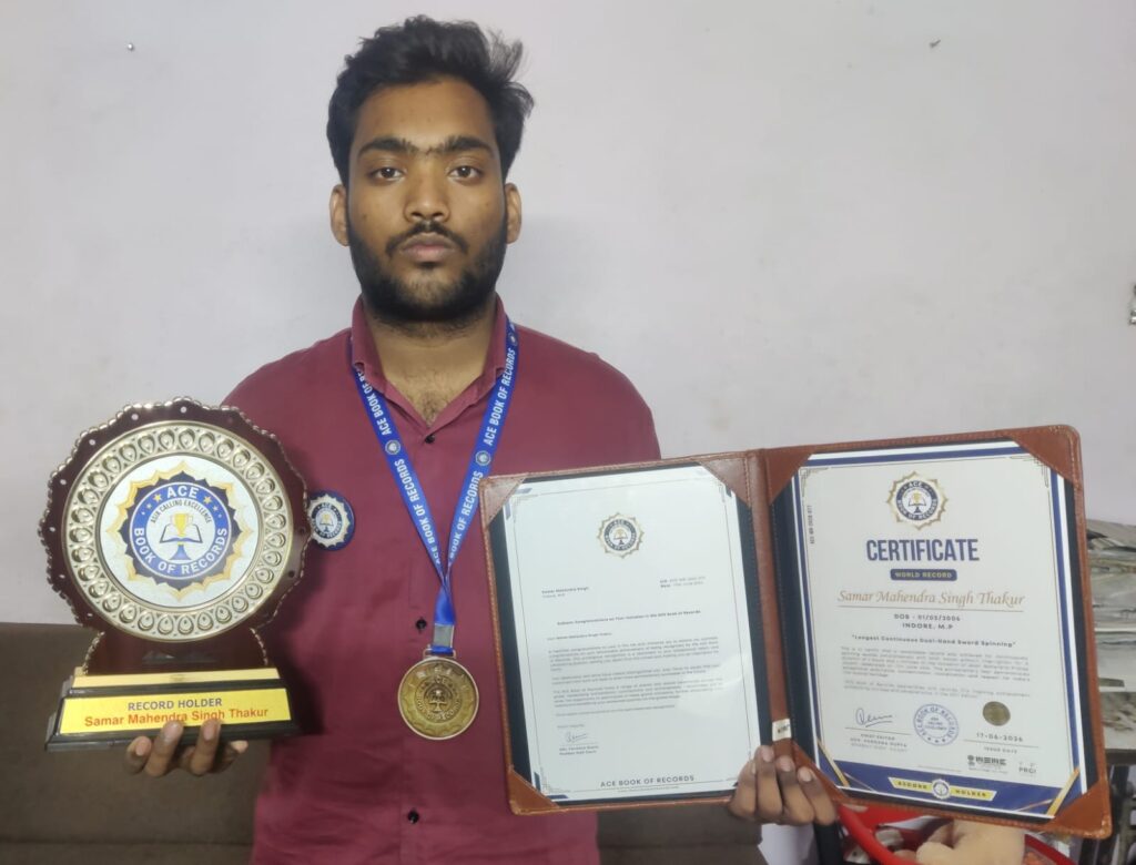 Discover the inspiring journey of Sword Spinning Legend Samar Mahendra Singh Thakur and his remarkable achievement recognized by Ace Book of Records.