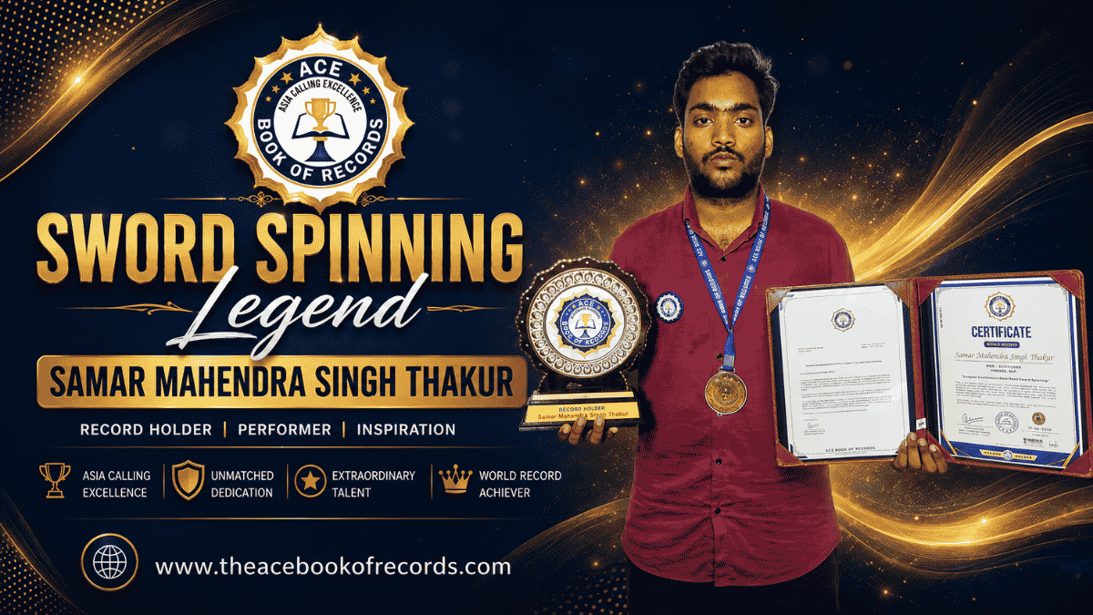 Discover the inspiring journey of Sword Spinning Legend Samar Mahendra Singh Thakur and his remarkable achievement recognized by Ace Book of Records.